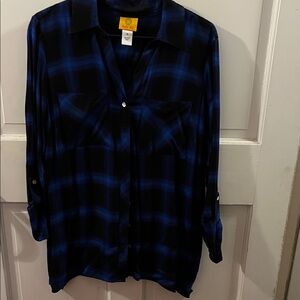 Ruby Rd. Blue and Black Checkered Shirt